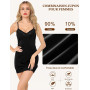 Sopesil Fond de Robe Femme Bretelles Réglables Col en V Jupon Séduisant en Dentelle Lingerie Élégante Chemise de Nuit Femme Gran