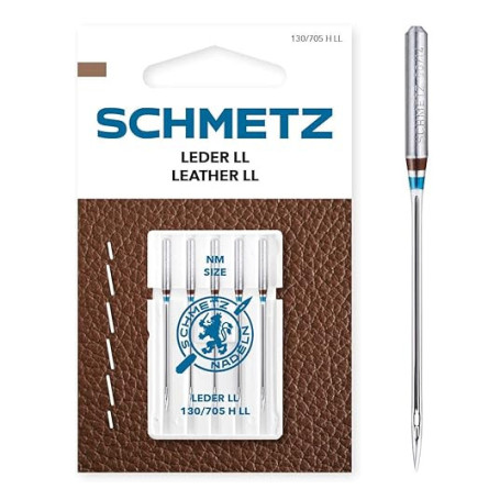 SCHMETZ | 5 Aiguilles pour machines à coudre | Cuir LL | 130/705 H LL | Grosseur 120/19