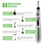 Stylo de massage d'acupuncture – Stylo d'acupuncture électrique pour masseur corporel Meridian Energy avec 5 têtes de massage