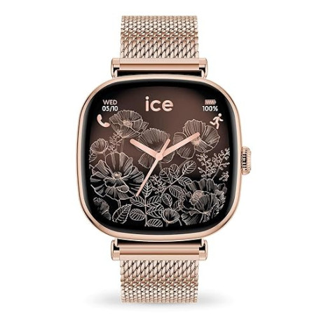 Ice-Watch - Ice Smart 2.0 - Montre connectée carrée pour Femme avec Bracelet en Acier Inoxydable (1.70 Pouces)