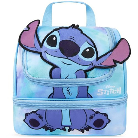 Get Trend 3D Disney Stitch Sac Isotherme Repas Enfant Fille, Double Compartiment Lunch Bag Isotherme avec Poignée et Fermeture E