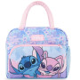 Get Trend Disney Stitch Sac Isotherme Repas Enfant Fille, Lunch Tote Bag avec Poche, Porte Bouteille et Fermeture Eclair (Rose/B