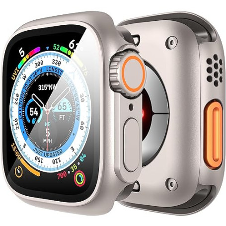 Diruite Protection Écran pour Apple Watch SE 3/2/1 /Series 6 5 4 44mm 360°Protection Complète Coque,Apparence Créative Ultra Min