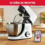 Moulinex Robot pâtissier, Capacité bol 4,6 L, 8 vitesses + Pulse, Technologie Fouet Whisk pour un fouettage parfait, Batteur et