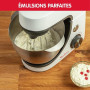 Moulinex Robot pâtissier, Capacité bol 4,6 L, 8 vitesses + Pulse, Technologie Fouet Whisk pour un fouettage parfait, Batteur et