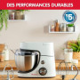 Moulinex Robot pâtissier, Capacité bol 4,6 L, 8 vitesses + Pulse, Technologie Fouet Whisk pour un fouettage parfait, Batteur et