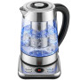 HOMCOM Bouilloire Électrique 1,7L, Ébullition Rapide 2200W avec Thermostat Strix, Infuseur à Thé, Fonction Maintien au Chaud, Ar
