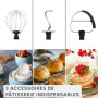 Moulinex, Bake Simple, Robot pâtissier, compact, utilisation facile, Fouet, batteur et crochet petrin, QA1413F0, Vert D'eau