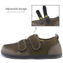Hsyooes Chaussons Femme Hommes Chaussures Réglables Scratch Pantoufles Sandales Respirable Diabéthique Chaussons Orthopédique An