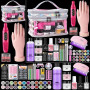 Deciniee Acrylique Kit Ongles Pour Débutants–Faux Ongles/Poudre Acrylique/Lampe UV/Main D'Entrainement Manucure-Idéal Pour DIY N