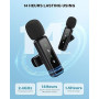 Microphone de Lavalier sans fil pour iPhone, iPad, appareils Android - Mini microphone à pince avec suppression du bruit, appair
