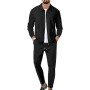 aromm HommeSurvêtements Waffle Manches Longues Zipper Veste & Pantalon Ensemble de 2 Pièces pour Decontracté Sport Travail | Zip