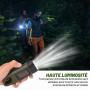 Sporgo Lampe de poche à manivelle LED rechargeable : 2 pièces lampes de poche solaires dynamo avec mousqueton, mini lampe de poc