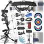 ZSHJGJR Ensemble Arc à poulies 34 Pouces Kit Arc Compound 40 Livres Tir à l'arc Arc de Chasse Adulte Set de Arc a poulies Sac av