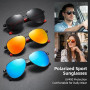 LEDING&BEST Lunettes de soleil polarisées pour pilotes - Hommes/Femmes - Modèle ultraléger - Protection UV400 - Monture métal in