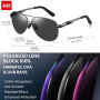 LEDING&BEST Lunettes de soleil polarisées pour pilotes - Hommes/Femmes - Modèle ultraléger - Protection UV400 - Monture métal in