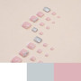 24 Pièces Court Carré Faux Ongles D'orteil Français Nude Rose Faux Ongles pour Orteil Ballerine Strass Acrylique Pleine Couvertu