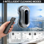 Robot Nettoyeur de Vitre, 6000Pa Robot Laveur de Vitre Automatique avec Double Pulvérisation d'eau, 3 Modes de Nettoyage, Systèm