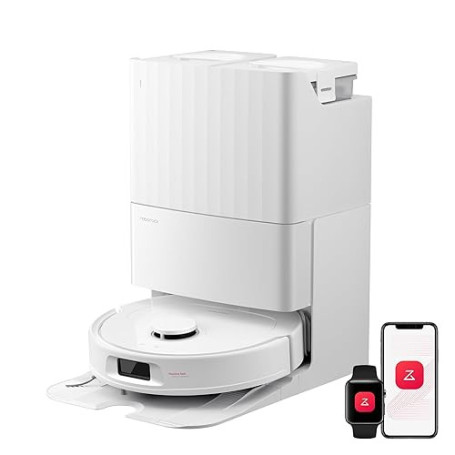 roborock Qrevo S Pro Robot Aspirateur Laveur, 18 500 Pa, 45 °C Séchage à l’air Chaud, 75 °C Autonettoyant à Haute Température, É