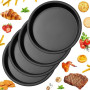 ANTHYTA Lot de 4 Moule à Tarte, Diamètre 18 cm Moule à Quiche, Moule à Tarte Ronde en Acier au Carbone, Plat à Tarte pour Four A