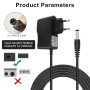 9V 1A Bloc d’Alimentation Pédale Guitare, Centre Négatif Manchon Positif, Adaptateur Chargeur Mural DC pour Pédales d’Effets Loo