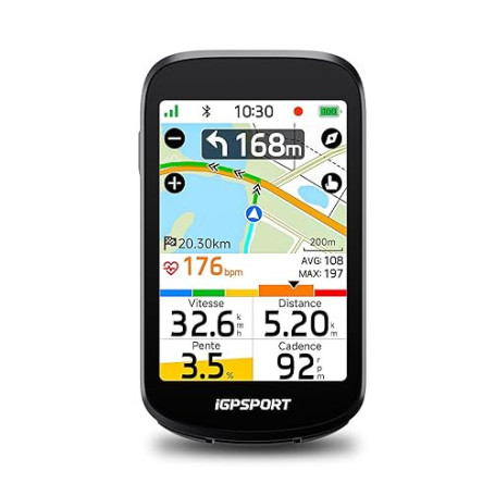 iGPSPORT BSC500 Compteur Velo sans Fil, 3,3" Grand Écran Tactile Navigation Vocale Sonnette Électronique Mode, d’Entraînement en