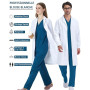 COCREAZY Blouse Blanche Chimie Femme Homme Blouse Chimie Lycee Coton Blouse Laboratoire Collège Blouse Physique Manche Longue Bl