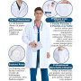 COCREAZY Blouse Blanche Chimie Femme Homme Blouse Chimie Lycee Coton Blouse Laboratoire Collège Blouse Physique Manche Longue Bl