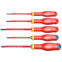 FACOM ATD.J5VE Jeu de 5 TOURNEVIS PROTWIST® isolés 1000 Volts pour vis à fente & pour vis cruciformes POZIDRIV®