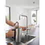 Grohe Blue Home Kit + robinetterie bec orientable avec filtre et fonction pétillante silencieux, doux, pétillant – Robinet avec