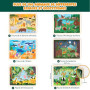 BONNYCO Puzzle Bois Enfant 6 Ensembles 24 Pcs, Animaux de Différents Écosystèmes. Puzzle 3-8 Ans avec Plateau, Jouet Educatif. C
