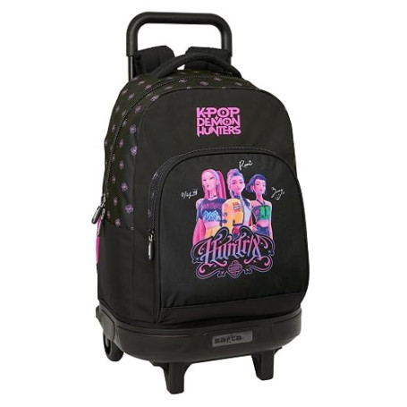 K-POP Demon Hunters - Grand sac à dos à roulettes, compact, amovible, idéal pour les enfants de différents âges, confortable et