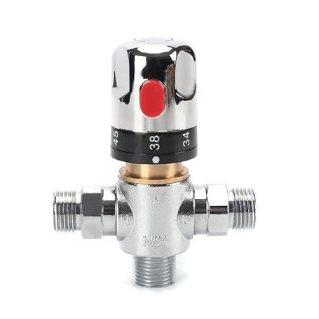 Tremax Robinet mitigeur thermostatique, robinet mélangeur d'eau chaude et d'eau froide avec connecteur G 1/2", graduation en cen