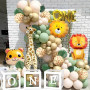 vamei Jungle Decoration Anniversaire 1 An Garcon Fille Safari Deco Anniversaire 1 An avec Arche Ballon Aluminium Animaux Jungle