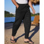 YAOBAOLE Pantalon Homme Lin Et Coton Pantalon Toile Été Pantalons Detente Yoga Léger Regular Taille Elastique