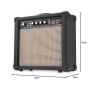 Rocktile Scream 15 Ampli de Guitare Mini Combo - Amplificateur 15 Watts, 2 canaux - Portable, entrée AUX pour MP3/CD, égaliseur