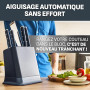 Tefal EverSharp, Set de couteaux 6pièces, Bloc de couteaux avec affuteurs intégrés, 5couteaux, Ciseaux, Tranchant durable, K297S