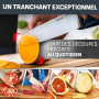 Tefal EverSharp, Set de couteaux 6pièces, Bloc de couteaux avec affuteurs intégrés, 5couteaux, Ciseaux, Tranchant durable, K297S