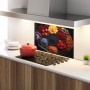 ARTHUB® Crédence de Cuisine en Verre 50x70 cm, Autumn Color Spices | Protection Contre Les éclaboussures, Revêtement Mural en Ca
