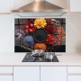 ARTHUB® Crédence de Cuisine en Verre 50x70 cm, Autumn Color Spices | Protection Contre Les éclaboussures, Revêtement Mural en Ca