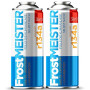FrostMEISTER Kit de recharge 3 en 1 pour climatiseur de voiture, 2 x 400 ml, système de réfrigérant/huile/scellant rapide et fac