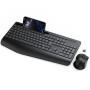 Ensemble Clavier et Souris sans Fil, Ergonomique Pleine Taille Clavier avec Repose-Poignet, Support, Mode Veille, 2,4 GHz Silenc