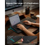 Ensemble Clavier et Souris sans Fil, Ergonomique Pleine Taille Clavier avec Repose-Poignet, Support, Mode Veille, 2,4 GHz Silenc