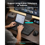 Ensemble Clavier et Souris sans Fil, Ergonomique Pleine Taille Clavier avec Repose-Poignet, Support, Mode Veille, 2,4 GHz Silenc