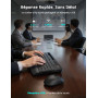 Ensemble Clavier et Souris sans Fil, Ergonomique Pleine Taille Clavier avec Repose-Poignet, Support, Mode Veille, 2,4 GHz Silenc