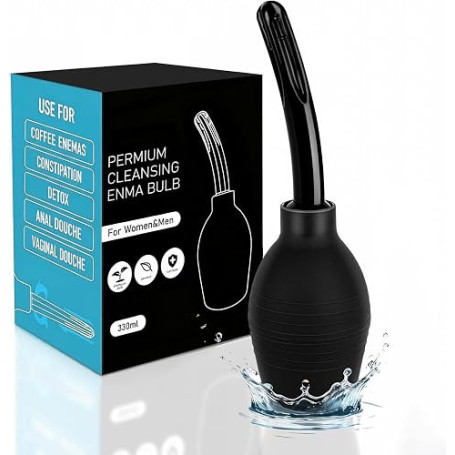Poire de Lavement Intime en Silicone - avec Canule Amovible, Douche Anale et Vaginale Réutilisable, Accessoire d’Hygiène Intime