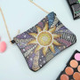 VETPW 5D DIY Tournesol Diamant Peinture Sac à Bandoulière Lady avec Chaîne, Diamond Pasted Painting Bricolage Cuir Trousse de Ma