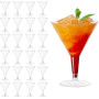 MATANA 48 Élégants Verres à Martini en Plastique Transparent pour Cocktails & Desserts, 210ml - Anniversaires, Mariages, Buffets