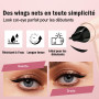 STNFAREBI Tampon Eyeliner Double Embout, Eyeliner Tampon Cat Eye Symétrique, Rotation 90° Pliable, Haute Pigmentation, Waterproo