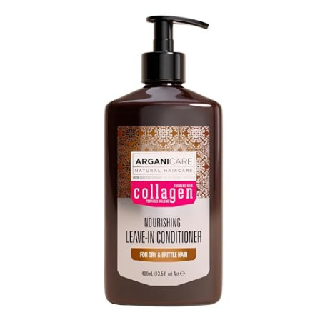 ARGANICARE Soin Hydratant Sans Rinçage au Collagène 400 ml – Cheveux fins, plats et dévitalisés – Volume & légèreté, densité app